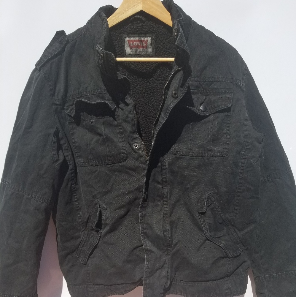 Levi's womens jacket denim black size medium